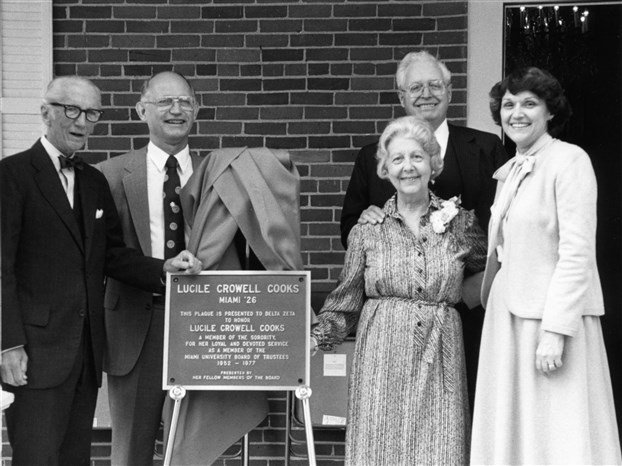 Lucile Crowell Cooks, Miami (OH) - Alpha, honored by Miami University
