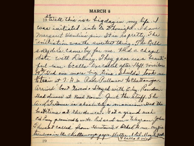 Gail Patrick 1929 Diary Entry